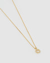 Izoa Pearl Letter O Necklace Gold