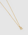 Izoa Pearl Letter Z Necklace Gold