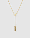 Izoa Alphabet Letter T Necklace Gold