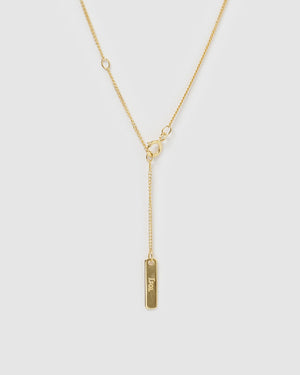 Izoa Alphabet Letter T Necklace Gold