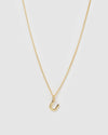 Izoa Alphabet Letter U Necklace Gold