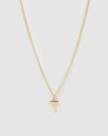 Izoa Alphabet Letter T Necklace Gold