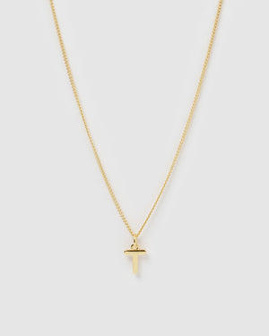 Izoa Alphabet Letter T Necklace Gold