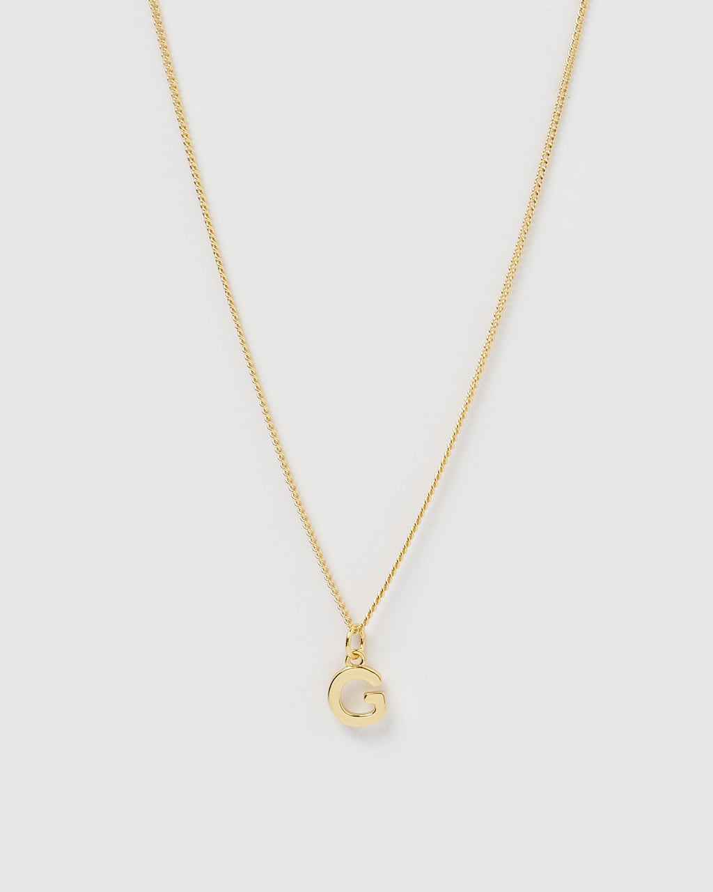 Izoa Alphabet Letter G Necklace Gold