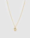 Izoa Alphabet Letter D Necklace Gold