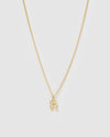 Izoa Alphabet Letter R Necklace Gold