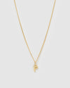 Izoa Alphabet Letter P Necklace Gold