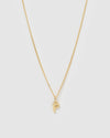 Izoa Alphabet Letter P Necklace Gold