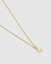 Izoa Alphabet Letter U Necklace Gold