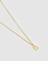 Izoa Alphabet Letter D Necklace Gold