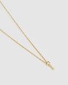 Izoa Alphabet Letter I Necklace Gold