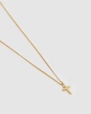 Izoa Alphabet Letter T Necklace Gold