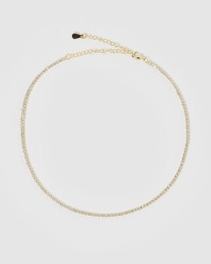Izoa Renee Tennis Choker Gold Clear