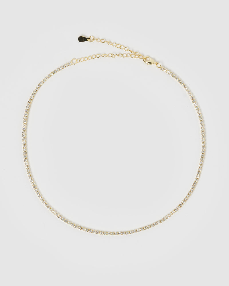 Izoa Renee Tennis Choker Gold Clear