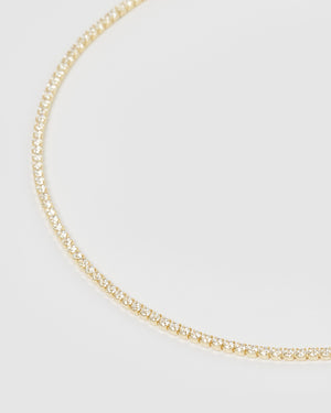 Izoa Renee Tennis Choker Gold Clear