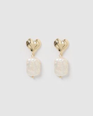 Izoa Youllie Earrings Gold Pearl