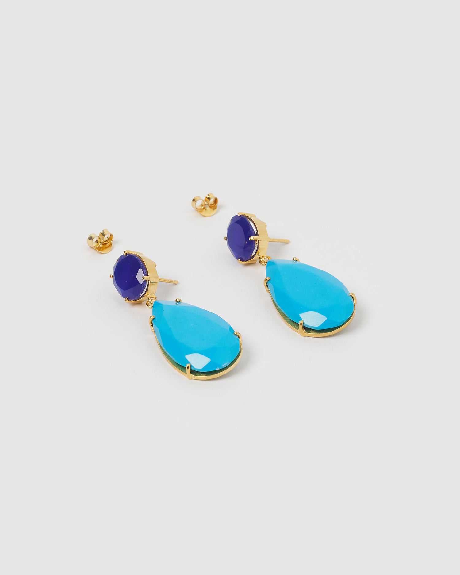 Izoa Stella Earrings Aqua Blue