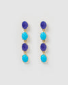 Izoa Ravish Earrings Gold Blue