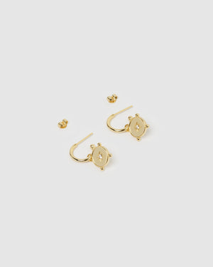 Izoa Amelia Huggie Earrings Gold