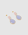 Izoa Bimini Earrings Rose Quartz and Amethyst