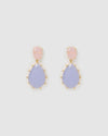 Izoa Bimini Earrings Rose Quartz and Amethyst