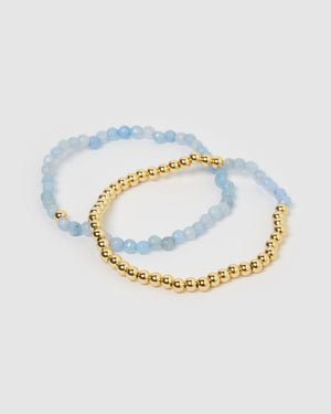 Izoa March Birthstone Bracelet Set