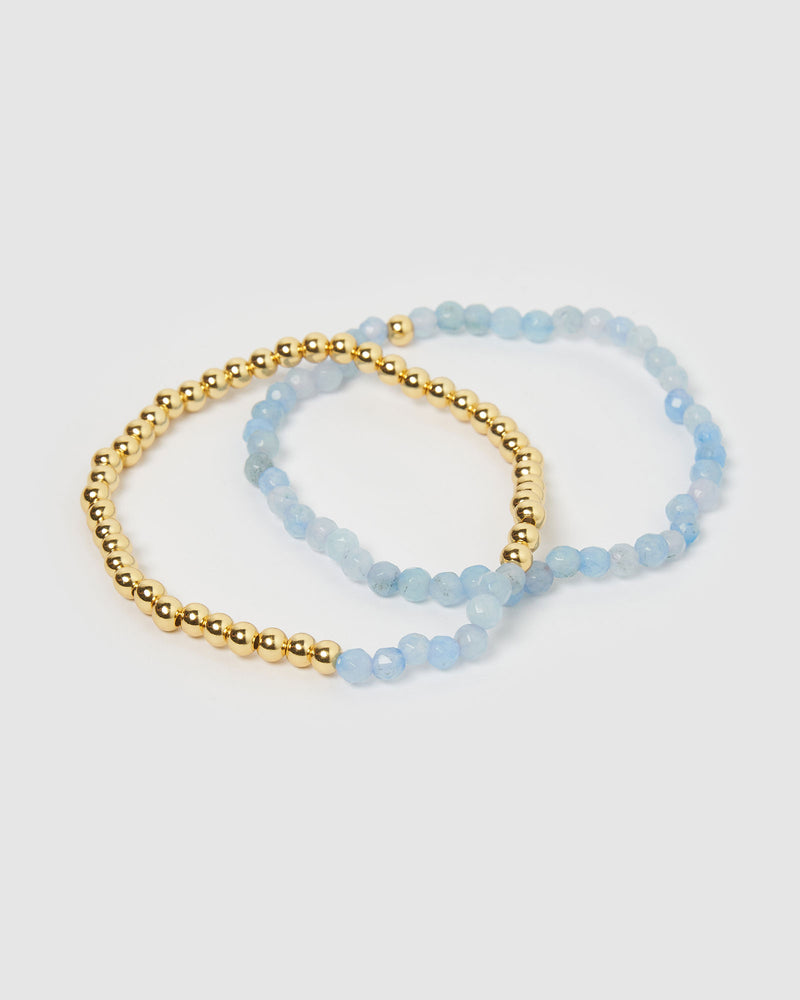 Izoa March Birthstone Bracelet Set