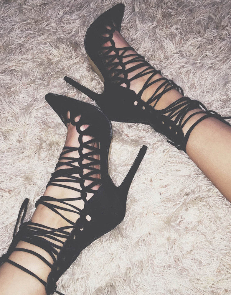 The Breanna Heels Black Suede by SBB The Label