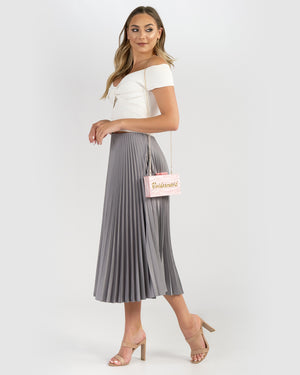 Izoa Bridesmaid Clutch pink marble Gold