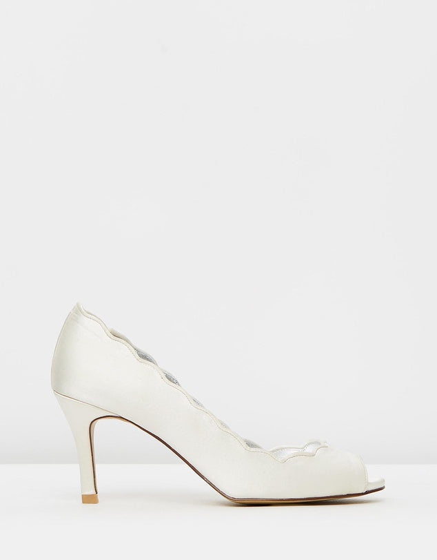 Izoa Bride Peeptoe Heels Ivory (SIZE 36 ONLY)