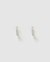 Izoa Brit Mini Huggie Earrings Silver