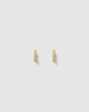 Izoa Brit Small Huggie Earrings Gold