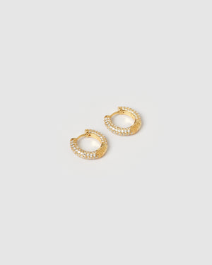 Izoa Brit Small Huggie Earrings Gold