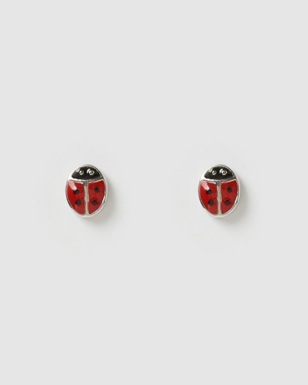 Izoa Kids Lady Bug Stud Earrings Silver