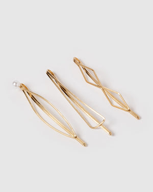 Izoa Charlotte Hair Pin Set Gold