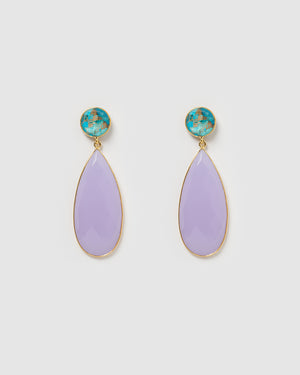 Izoa Chloe Earrings Lilac Turquoise