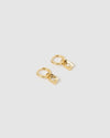Izoa Cairo Huggie Earrings Gold Clear