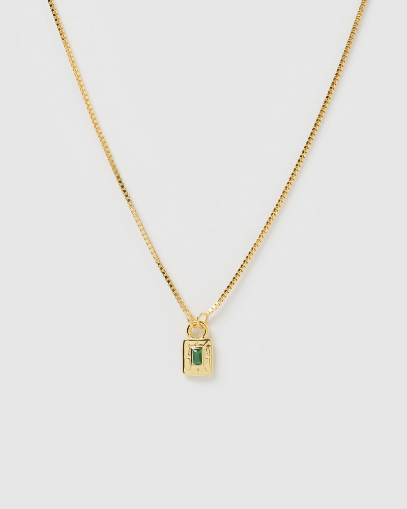 Izoa Cairo Necklace Gold Green