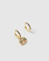 Izoa Cancer Star Sign Huggie Earring Gold Multi