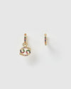 Izoa Cancer Star Sign Huggie Earring Gold Multi