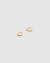 Izoa Capri Huggie Earrings Gold Clear