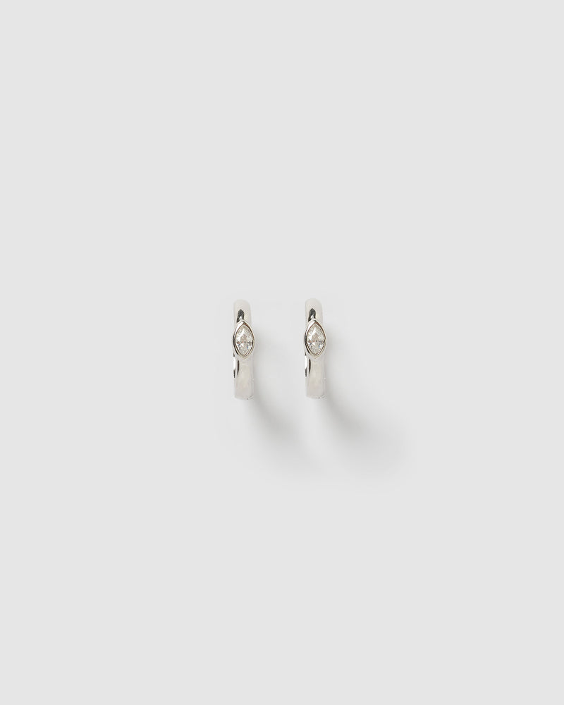 Izoa Capri Huggie Earrings Sterling Silver