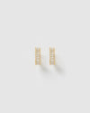 Izoa Celine Huggie Earrings Gold Clear