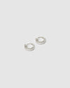 Izoa Celine Huggie Earrings Silver Clear