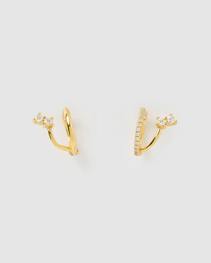 Izoa Colette Huggie Earrings Gold