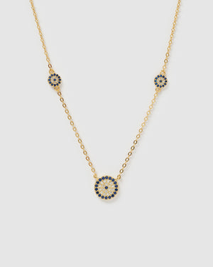 Izoa Dahota Eye Pendant Necklace Gold