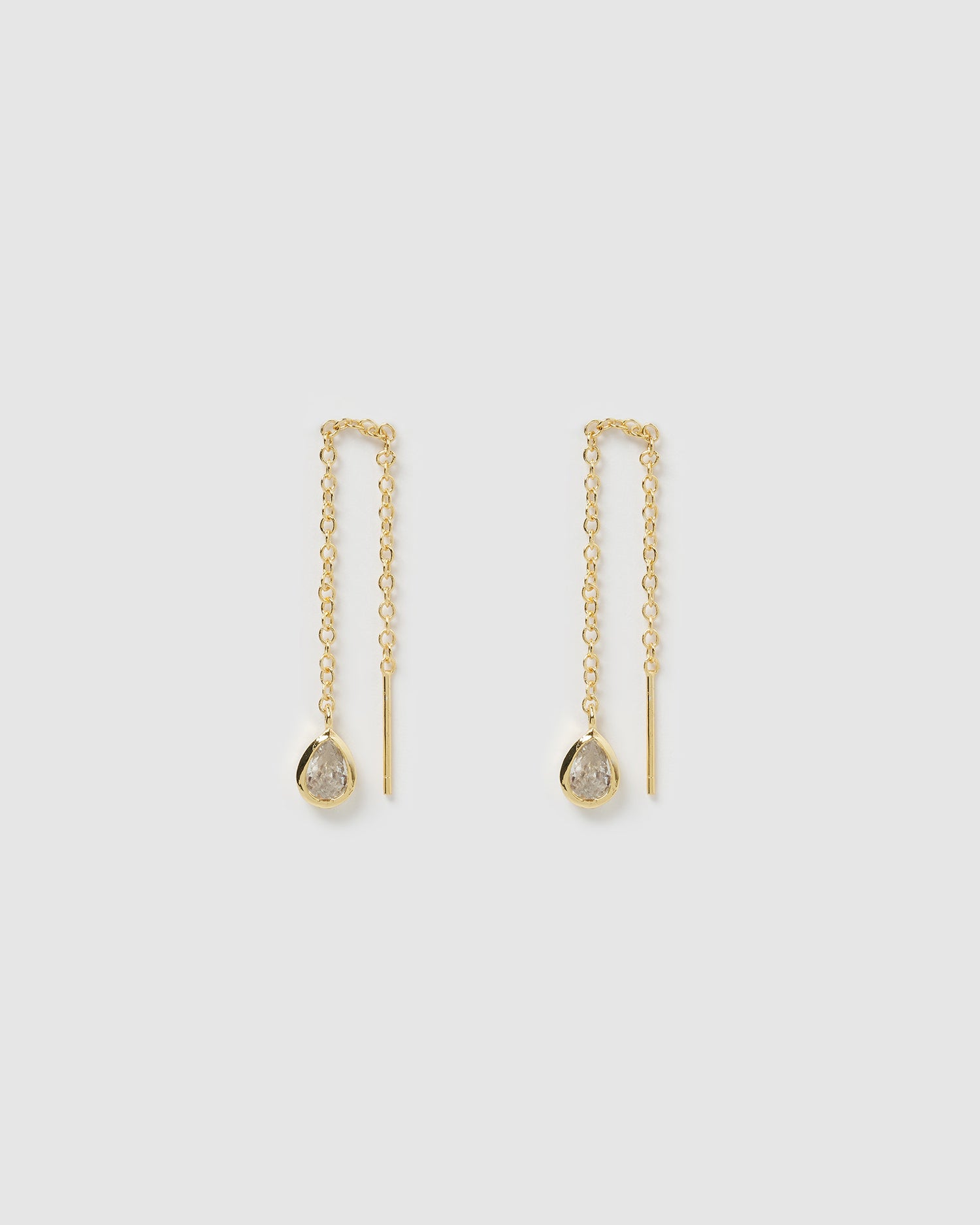 Izoa Dana Thread Earrings Gold