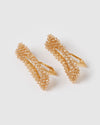 Izoa Dazzled Hair Clip Set Gold Peach