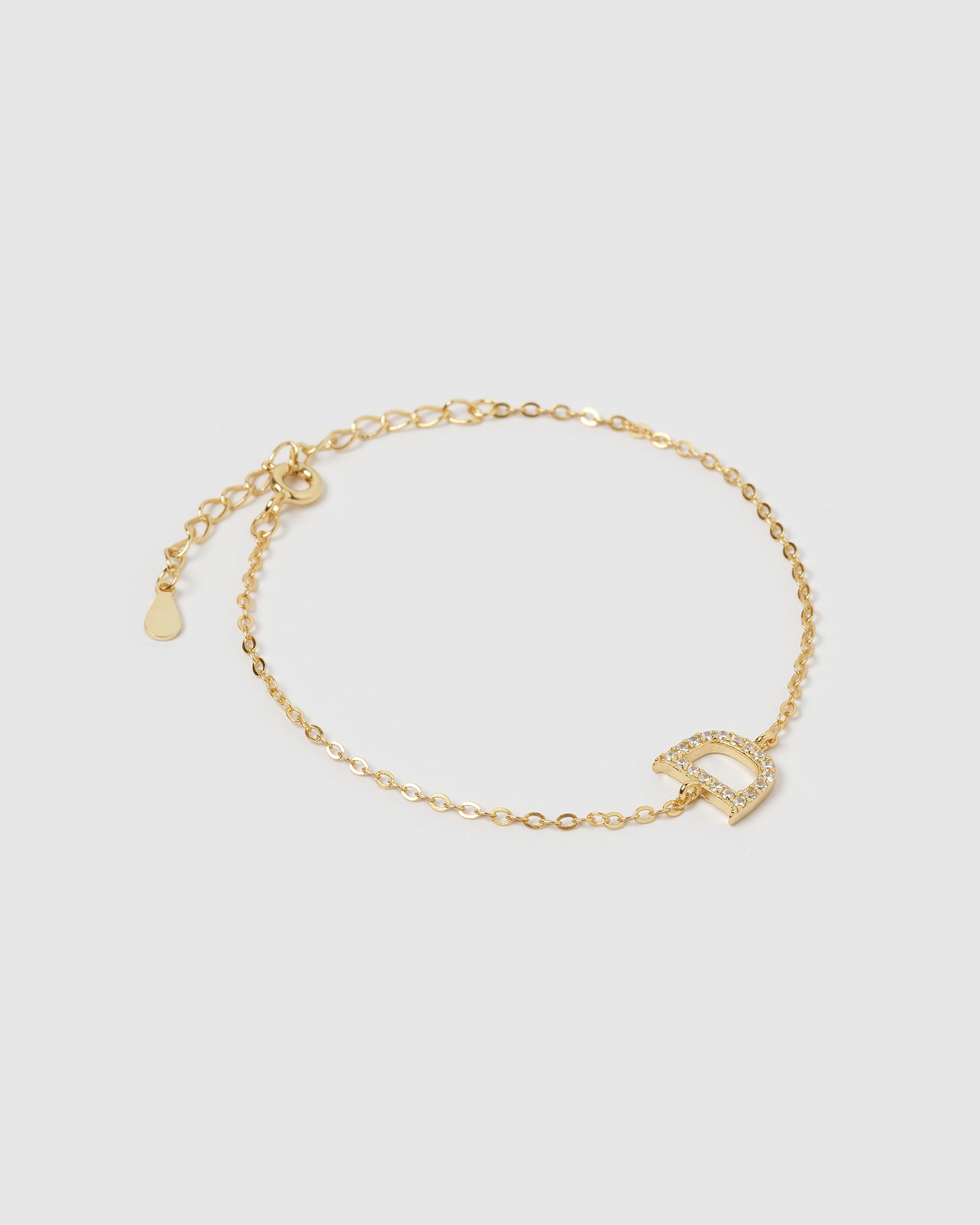 IBB 9ct Yellow Gold Initial Bracelet D at John Lewis  Partners