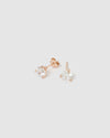 Izoa Dottie Stud Earrings Rose Gold